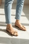 حذاء Amara Nude Bow بكعب قصير (1.5 سم) ومقدمة مدببة كاجوال - 4
