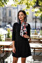 وشاح طويل أحمر أسود بنقشة مجردة فيسكوز - 150x6 سم - 8