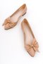 Amar Nude Bow Low Heel (1.5 cm) Pointed Toe Daily Ballerinas