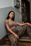 Leopard Patterned Wide Leg Sweatpants - 5