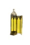 Lantern for Decor – Gold Hexagonal Fanoos | Large Yellow Moroccan Glass Candle Holder | Ramadan Arabic Majlis Balcony Outdoor Home Decor Eid Diwali Gift Decoration 1 Pc - 6
