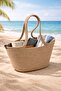 New Season Natural Straw Jute Trendy Model Beach Bag Summer and Beach Combination Compatible Hand and Shoulder Bag