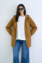 Tan Hooded Zip-Up Pocketed Double Pocket Raincoat Jacket ALC-X12514 - 2