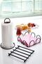 3-Piece Black Trivet Napkin Holder Towel Holder Set Black Color Stainless Steel Kitchen Service Presentation Set