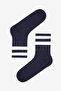 Pack of 2 Blue Navy Blue Tennis Socks - Striped - 2