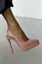 Flex Powder Patent Leather 13 cm Women's Classic Platform Heeled Shoes - 6