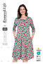 Women's Cotton Modal Fabric Button Detailed Patterned Stylish Dress 7690