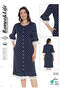 Women's Cotton Modal Fabric Navy Blue Polka Dot Summer Dress 7825