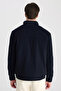 Ds Damat Regular Fit Navy Blue Plain Coat - 3