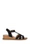 Inci Berry 5Fx Black Women's Wedge Heel Sandals