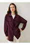 Tie-Detail Blouse / Shirt - Burgundy - - 3