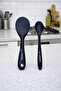 2-Piece Silicone Kitchen Utensil Set; 1 Piece of Rice Spoon, 1 Piece of Serving Spoon - 2