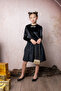 BLACK VELVET TAFFETA DRESS - 6