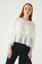 White Crew Neck Layered Blouse 251181