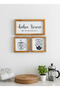 Turkish Kitchen, Tea, Coffee Corner, Let's Give a Coffee Break, Wooden Framed Painting Set - 4
