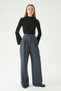 Smoked Double Pleat Detail Belt Piece Trousers 5009