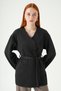 Black Belted Wide Sleeve Kimono 3068A - 2