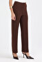 Women's Premium High Waist Shaping / Sculpting Corded Fabric Flared Brown Palazzo Trousers - 2