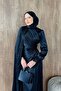 Stone Detailed Evening Dress Black - 2