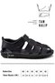 100% Genuine Leather Closed Toe Men's Sandals Navy Blue - 4