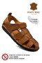 100% Genuine Leather Closed Toe Men's Sandals Syringe Tan - 7