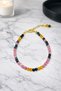 Black Pink Yellow Tourmaline Stone Bracelet – Unisex with Handmade Steel Apparatus - 2