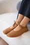 Mex Lace Detailed Tan Suede Women's Barefoot Shoes - 7