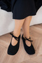 Mex Lace Detailed Black Suede Women's Barefoot Shoes - 5