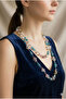 Long Necklace with Crystal Natural Stone