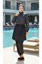 Full Coverage Feeling Beachwear Swim Hijab Swimsuit with Bonnet and Bag Gift, Adjustable Waist with Elastic - 6
