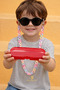 Nordic Unisex Black 0-8 Years Old Cool Kids Set of 3 Sunglasses Glasses Case and Glasses Chain