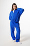 Flaw Embroidered Cobalt Blue Zip Hoodie - 4