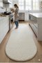 Shaggy Machine Made Washable Non-Slip Sole Oval Runner Rug Living Room Rug Living Room Children's Room Rug Bedroom