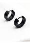 316L Surgical Steel Unisex Minimal Black Hoop Earrings-1.3 cm