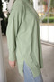 Water Green Crew Neck Cold Thread Knitwear Tunic - 4