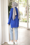 Cobalt Blue Crew Neck Cold Thread Knitwear Tunic - 4