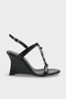 Women's Oval Toe Buckled Wedge Heel Pack Daily Sandals Neri Black - 2