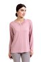 New Season 2024 Simple Pattern Round Neck Regular Fit Mother Combed Cotton Blouse 6380 - 4