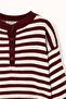 Striped Wool Sweater Burgundy-Ecru - 4