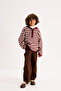 Striped Wool Sweater Burgundy-Ecru