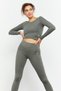 Çağla Long Sleeve Slim Fit O Neck Women's Crop Top T-Shirt - 97150 - 3