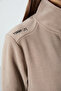 Dark Beige Stand Collar Zip Comfortable Form Women's Fleece Sweatshirt - 97173 - 7