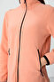 Melon Inside Stand Collar Zippered Comfortable Form Women's Fleece Sweatshirt - 97173 - 6