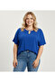 Premium Cotton Pack Women's Plus Size Compatible Damla Collar Detail Stylish Blouse - 6