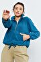 Emerald Half Zipper Hem Gathered Women's Fleece Standard Fit Sweatshirt - 97171 - 3