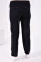 Navy Blue Classic Leg Stone Detailed Women's Large Size Tracksuit Bottom - 94040 - 6