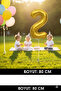 76-80 cm (2) Two Number Foil Balloons Gold