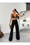 Black High Waist Wide Leg Denim Jean Pants - 2