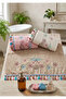 Dowry Box 50x90 Cm. Cross Stitched Floral Patterned Tasseled Velvet Luxury Towel Set Set of 3 - 2