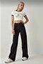 Dessa Black Lycra 90's Super High Loose Leg Loose Denim Palazzo Trousers - 5